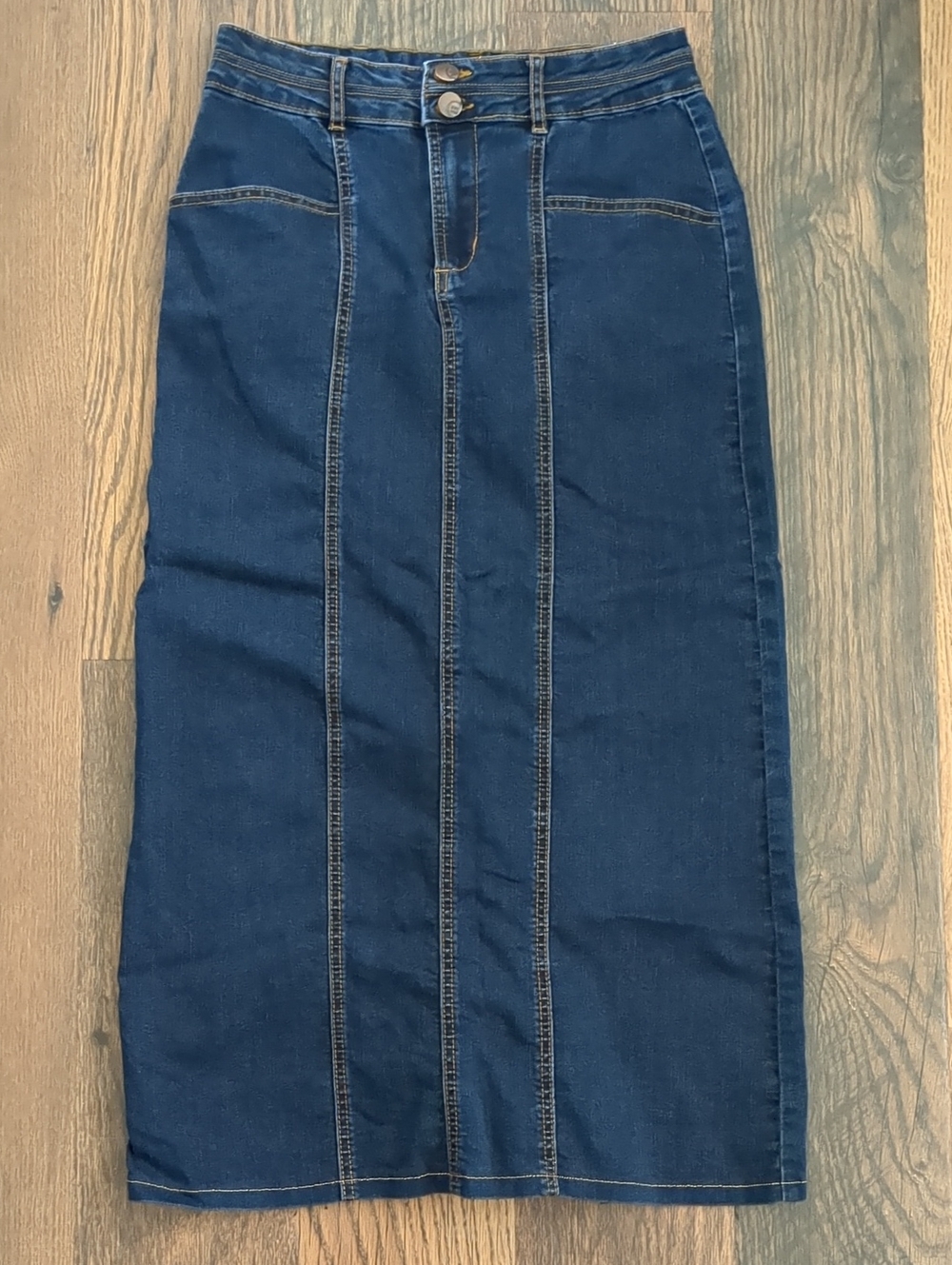 CATO Long Denim Modest No Slit Pencil Jean Skirt, Size 6